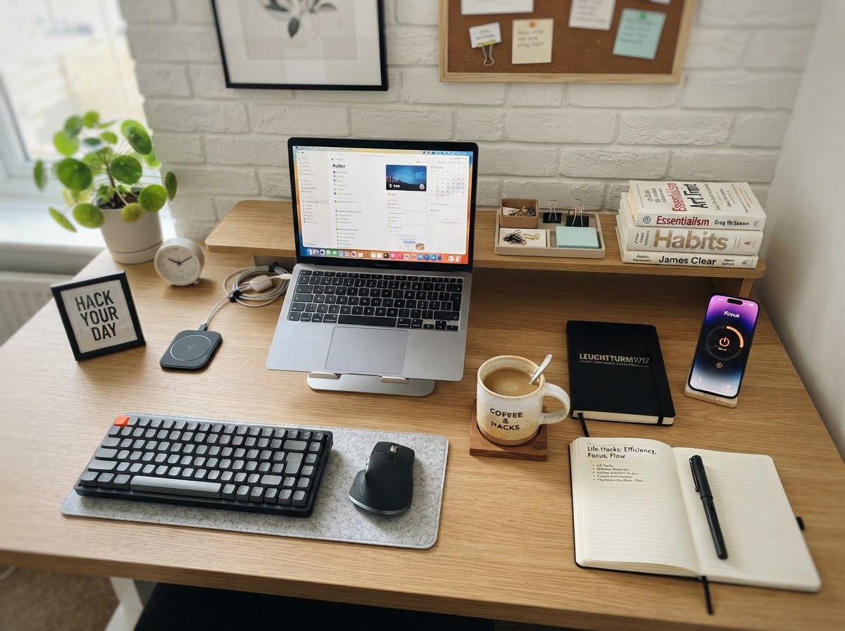Productivity desk setup